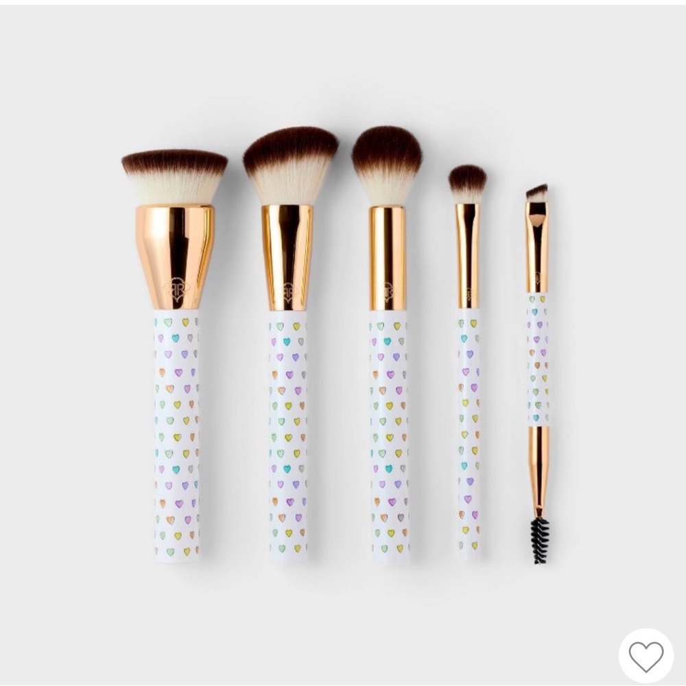 ROLLER RABBIT X Target 5-Piece Heart Print Makeup Brush Set